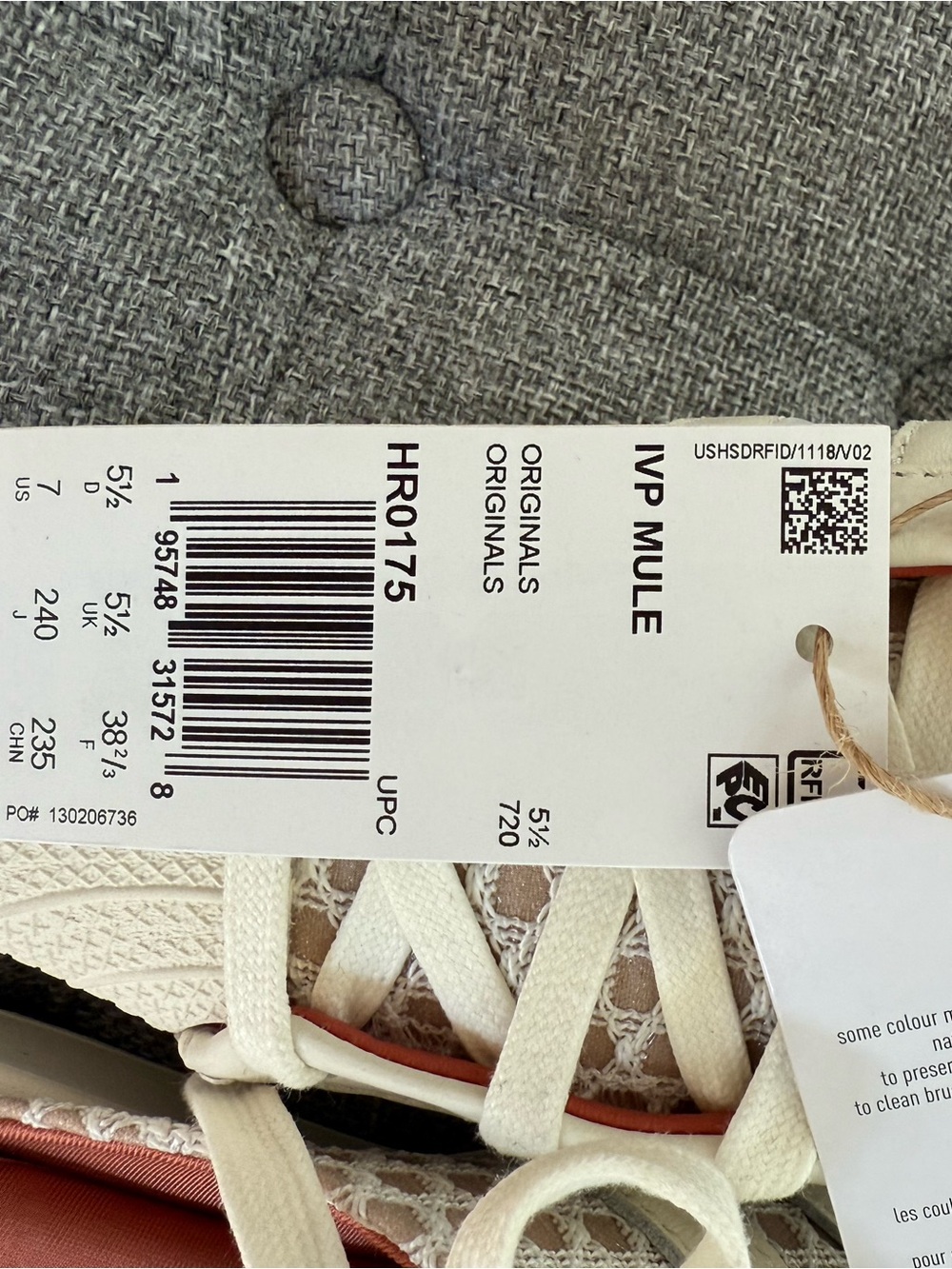 Ivy Park Adidas Mule NWT Women’s US 7 Lace-Up Sneaker Mule in Cream and Rosewood - Picture 4 of 4